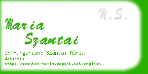 maria szantai business card